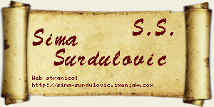 Sima Surdulović vizit kartica